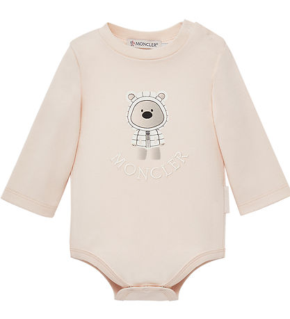 Moncler Set - Beanie/Teething Bib/Bodysuit l/s - Light Pink w. S Moncler Set - Beanie/Teething Bib/Bodysuit l/s - Light Pink w. S