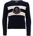 Moncler Bluse - Uld - Navy m. Hvid Moncler Bluse - Uld - Navy m. Hvid