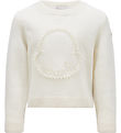 Moncler Bluse - Uld - Hvid m. Logo Moncler Bluse - Uld - Hvid m. Logo