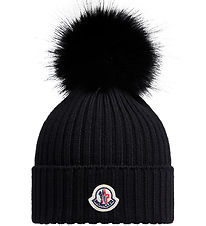Moncler Hue - Strik - Uld - Navy m. Kvast Moncler Hue - Strik - Uld - Navy m. Kvast