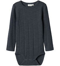 Name It Bodysuit L/æ - Noos - Wool - NmmWang - Ombre Blue