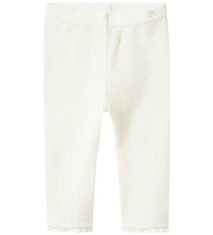 Name It Leggings - Uld - NbfWang - Snow White m. Hulmønster Name It Leggings - Uld - NbfWang - Snow White m. Hulmønster