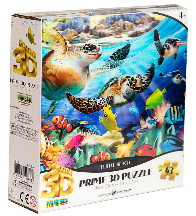 Prime 3D Puzzle Puslespil - 3D - 63 Brikker - Turtle Beach