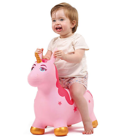 Ludi Hoppedyr - Enhjørning - Pink/Guld