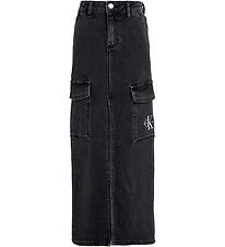 Calvin Klein Nederdel - Maxi Denim - Charcoal Grey Calvin Klein Nederdel - Maxi Denim - Charcoal Grey
