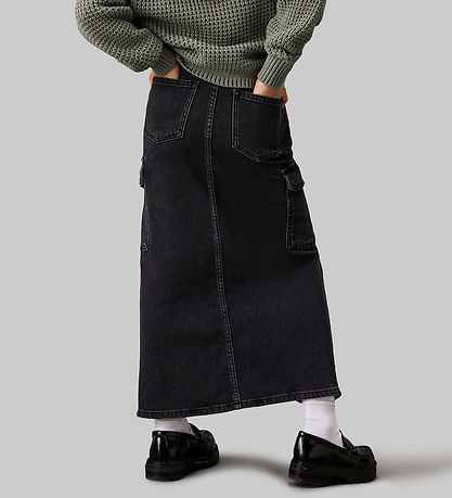 Calvin Klein Nederdel - Maxi Denim - Charcoal Grey