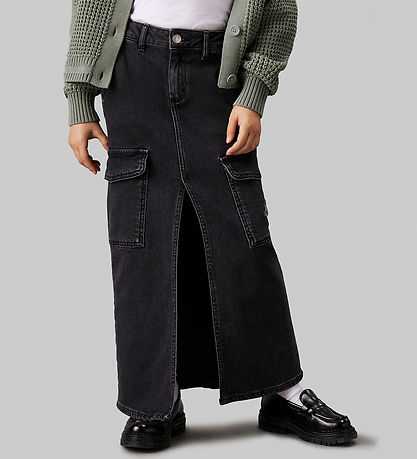 Calvin Klein Nederdel - Maxi Denim - Charcoal Grey