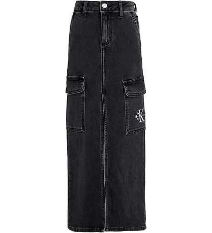 Calvin Klein Nederdel - Maxi Denim - Charcoal Grey Calvin Klein Nederdel - Maxi Denim - Charcoal Grey