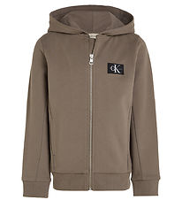 Calvin Klein Cardigan - Badge Zip - Falcon Calvin Klein Cardigan - Badge Zip - Falcon