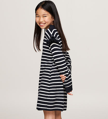Tommy Hilfiger Kjole - Strik - Ruffle Skater - Desert Sky Stripe