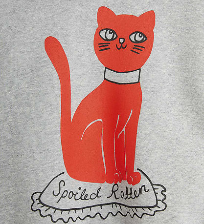 Mini Rodini Sweatshirt - Cat - Grey Melange Mini Rodini Sweatshirt - Cat - Grey Melange