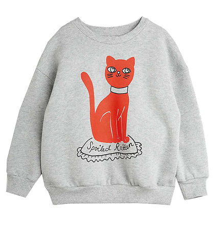 Mini Rodini Sweatshirt - Cat - Grey Melange Mini Rodini Sweatshirt - Cat - Grey Melange