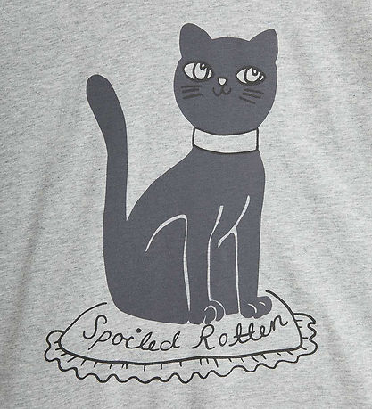 Mini Rodini T-shirt - Cat - Grey Melange Mini Rodini T-shirt - Cat - Grey Melange
