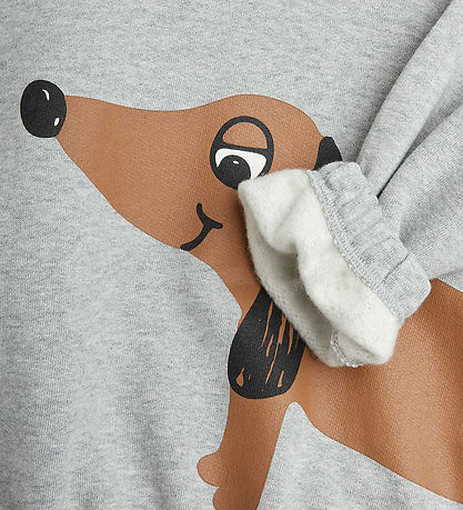 Mini Rodini Sweatshirt - Dog - Grey Melange Mini Rodini Sweatshirt - Dog - Grey Melange