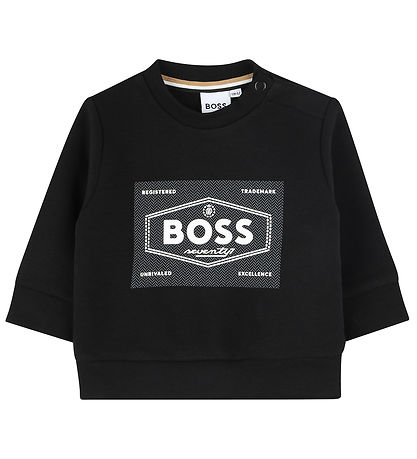 BOSS Sweatshirt - Sort m. Hvid BOSS Sweatshirt - Sort m. Hvid