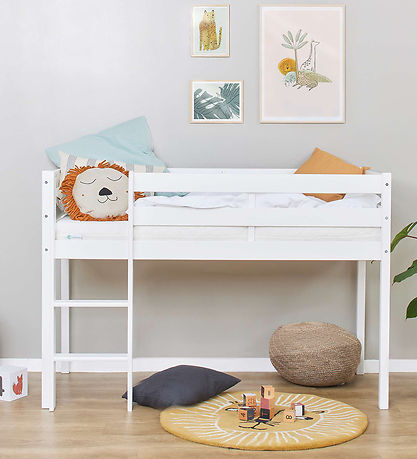Hoppekids Seng - Halvhøj - ECO Comfort - 166x76x114 cm - Hvid