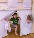 Flexa Play curtains for half height Bed - Dawn - Mauve Morn