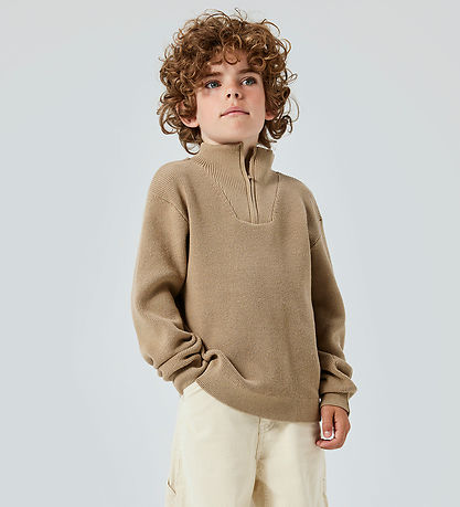 Name It Bluse - Strik - Noos - NkmNesolle - Weathered Teak Name It Bluse - Strik - Noos - NkmNesolle - Weathered Teak