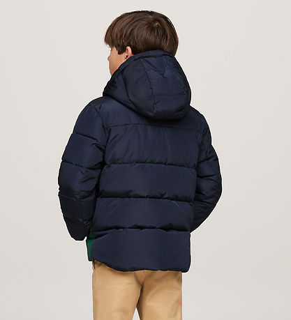 Tommy Hilfiger Dynejakke - Colorblock - Ornamental Green/Rouge/B