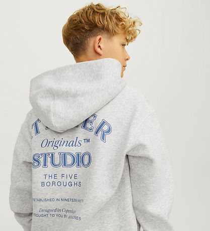 Jack & Jones Hættetrøje - JorBrooklyn - White Melange Jack & Jones Hættetrøje - JorBrooklyn - White Melange