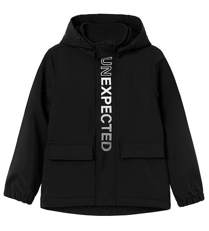 Name It SoftShelljakke m. Fleece - NkmAlfa08 - Sort m. Hvid Name It SoftShelljakke m. Fleece - NkmAlfa08 - Sort m. Hvid