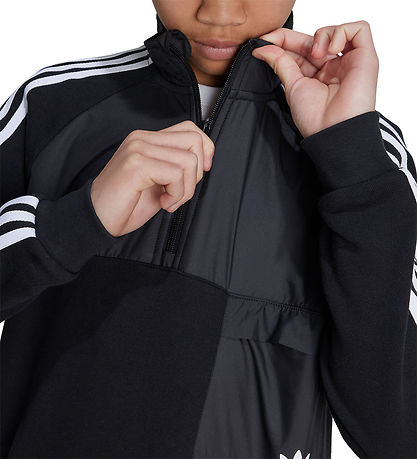 adidas Originals Sweatshirt m. Lynlås - Sort m. Hvid adidas Originals Sweatshirt m. Lynlås - Sort m. Hvid