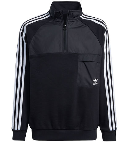 adidas Originals Sweatshirt m. Lynlås - Sort m. Hvid adidas Originals Sweatshirt m. Lynlås - Sort m. Hvid