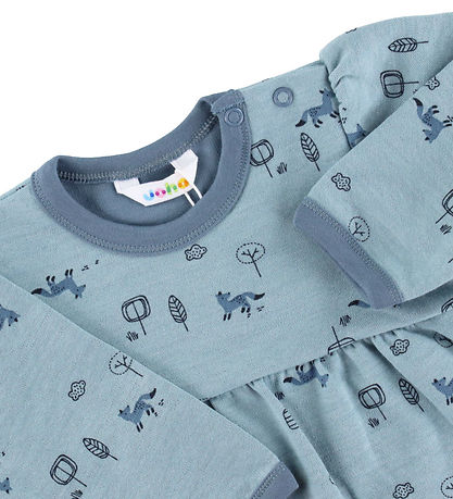 Joha Kjole - Uld/Bomuld - A-Shape - Blågrøn