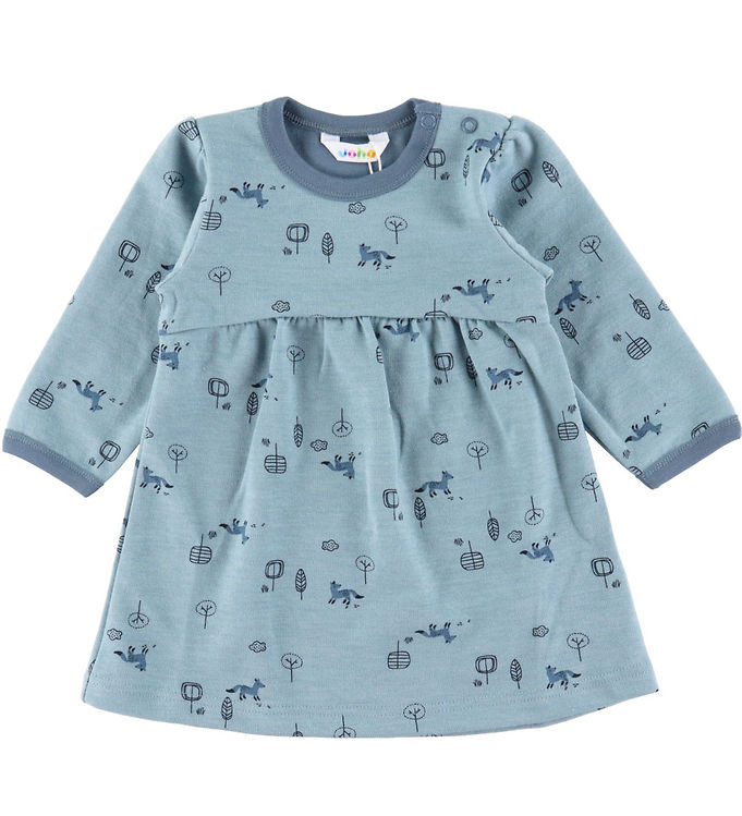 Joha Kjole - Uld/Bomuld - A-Shape - Blågrøn