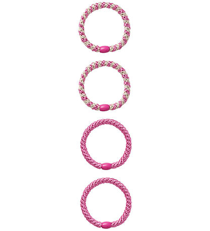 Name It Hårelastikker - NkfAcc-Arise - 4-pak - Phlox Pink/W. Gli