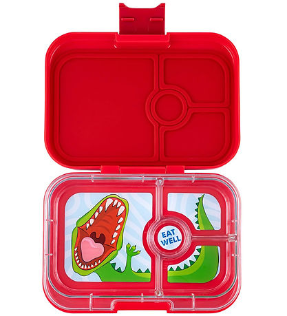 Yumbox Madkasse m. 4 Rum - Bento Panino - Wow Red - Dino Tray Yumbox Madkasse m. 4 Rum - Bento Panino - Wow Red - Dino Tray
