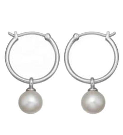 MillaVanilla Øreringe - Perle Hoops - Sølv MillaVanilla Øreringe - Perle Hoops - Sølv