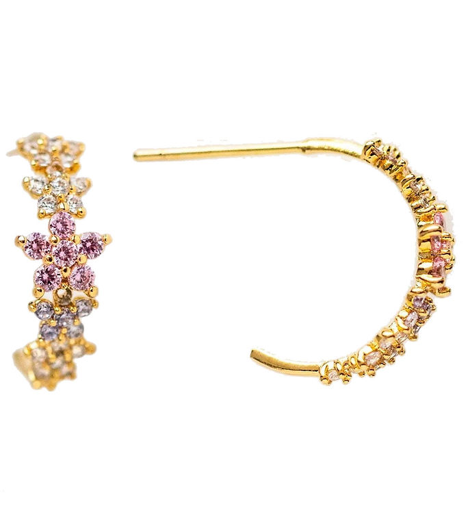 MillaVanilla Øreringe - Blomster - Pastel/Guld