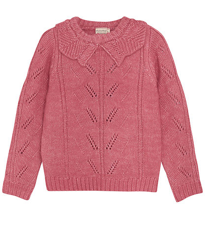 Minymo Bluse - Strik - Slate Rose m. Hulmønster