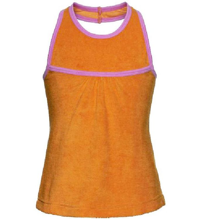 Mala Frotte Top - Orange m. Lyserød