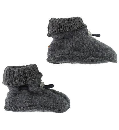 Bottillons Joha - Laine pour Bébé - Gris Charbon Bottillons Joha - Laine pour Bébé - Gris Charbon