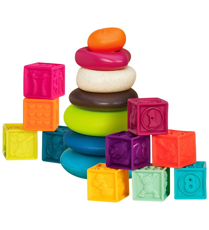 B. toys Stablelegetøj - 17 Dele - One Two Squeeze & Skipping Sto