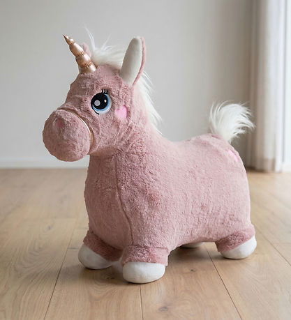 Krea Hoppedyr - Hop & Bounce Plush Unicorn - Rose