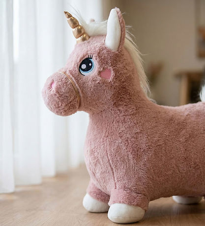 Krea Hoppedyr - Hop & Bounce Plush Unicorn - Rose