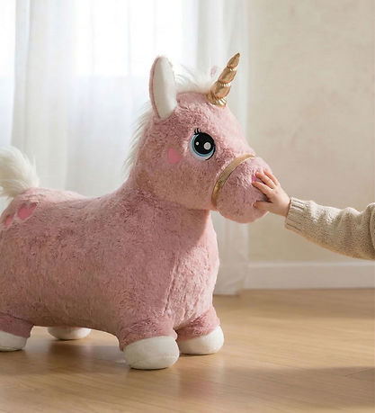 Krea Hoppedyr - Hop & Bounce Plush Unicorn - Rose
