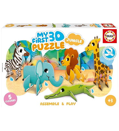 Educa 3D Puslespil - 19 Brikker/5 Figurer - My First - Jungle