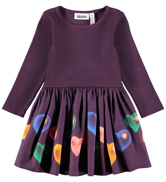 Molo Kjole - Rib - Candi - Berry Hearts