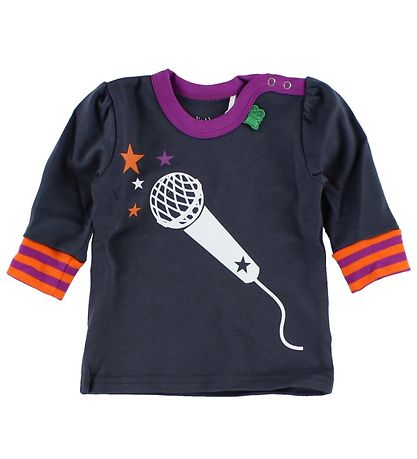 Freds World Blouse - Charcoal Grey/Purple w. music
