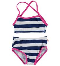 Katvig Classics Bikini - Navy/Hvidstribet m. Pink Kant