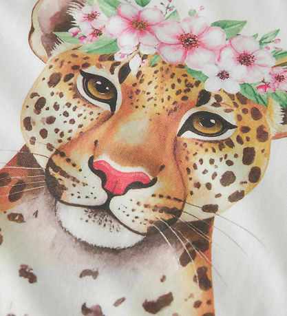 Name it T-shirt - NkfVotea - Bright White/Flower Leopard