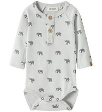 Lil Atelier Body l/æ - Rib - NbmLavo - Glacier Gray/Elephant
