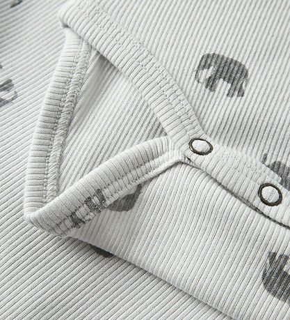 Lil Atelier Body l/æ - Rib - NbmLavo - Glacier Gray/Elephant