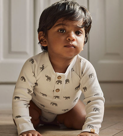 Lil Atelier Body l/æ - Rib - NbmLavo - Glacier Gray/Elephant