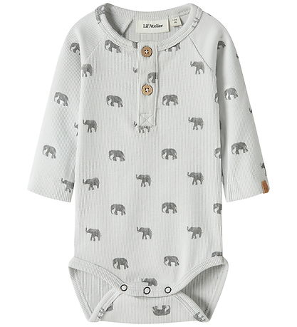 Lil Atelier Body l/æ - Rib - NbmLavo - Glacier Gray/Elephant