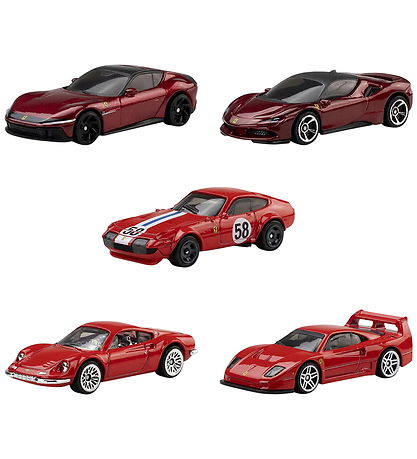 Hot Wheels Biler - 5-pak - Basics Ferrari